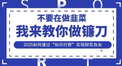 韭菜生涯终结者，我来教你做镰刀，2025如何通过“知识付费”实现财F自由【揭秘】-亮剑学堂